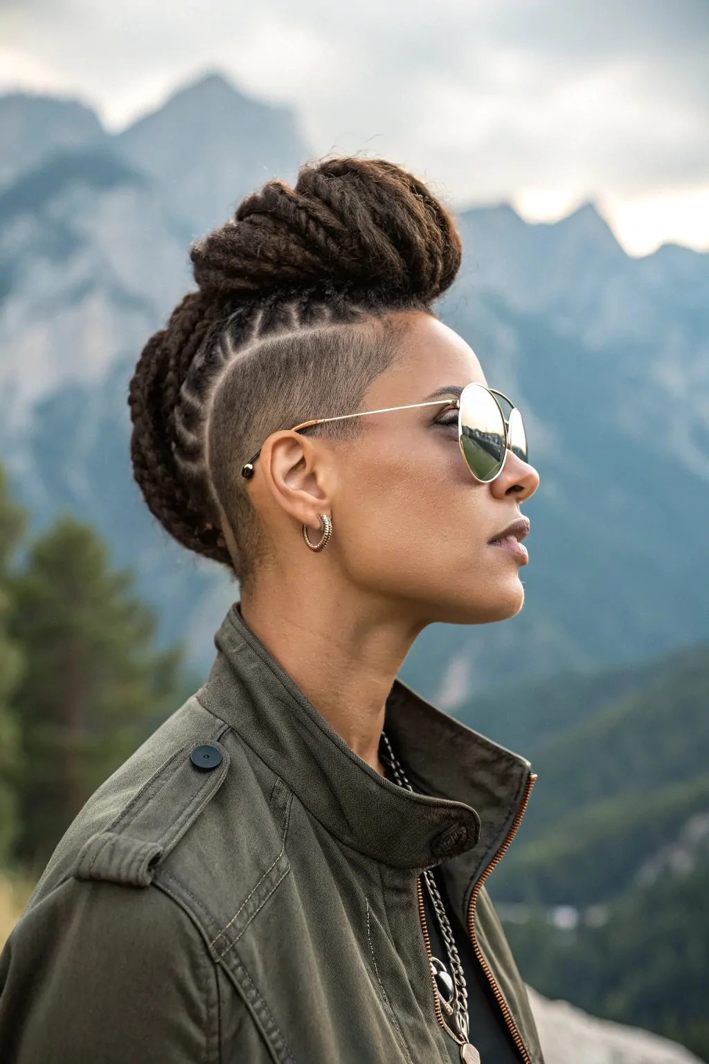 15 Easy Travel Hairstyles for Curly Hair That Save Time and Turn Heads 14 High Puff with Braided Front Rows