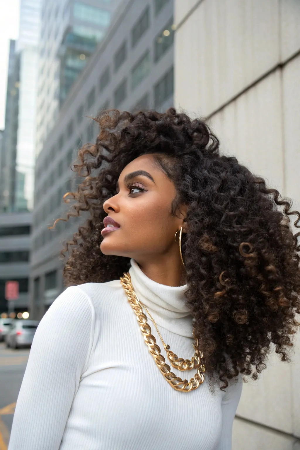 15 Easy Travel Hairstyles for Curly Hair That Save Time and Turn Heads 9 Sleek Low Puff with Middle Part