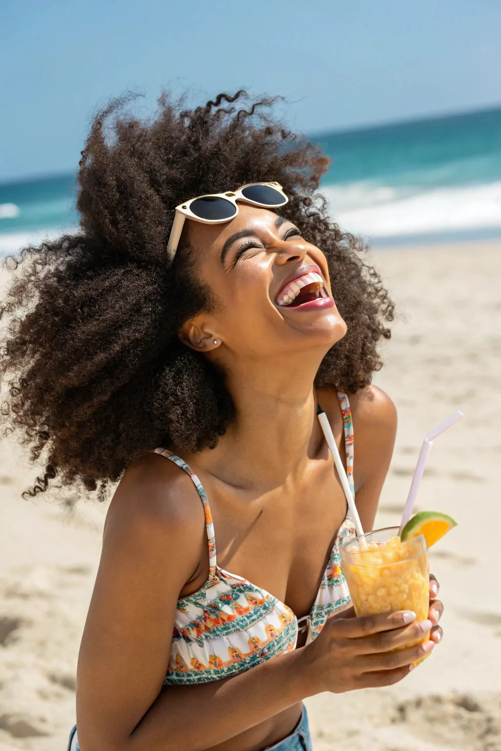 15 Easy Travel Hairstyles for Curly Hair That Save Time and Turn Heads 12 Voluminous Wash & Go with Sunglasses on Top